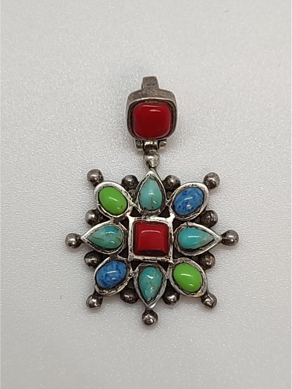 Southwest Expressions Sterling Silver Multi Stone Pendant